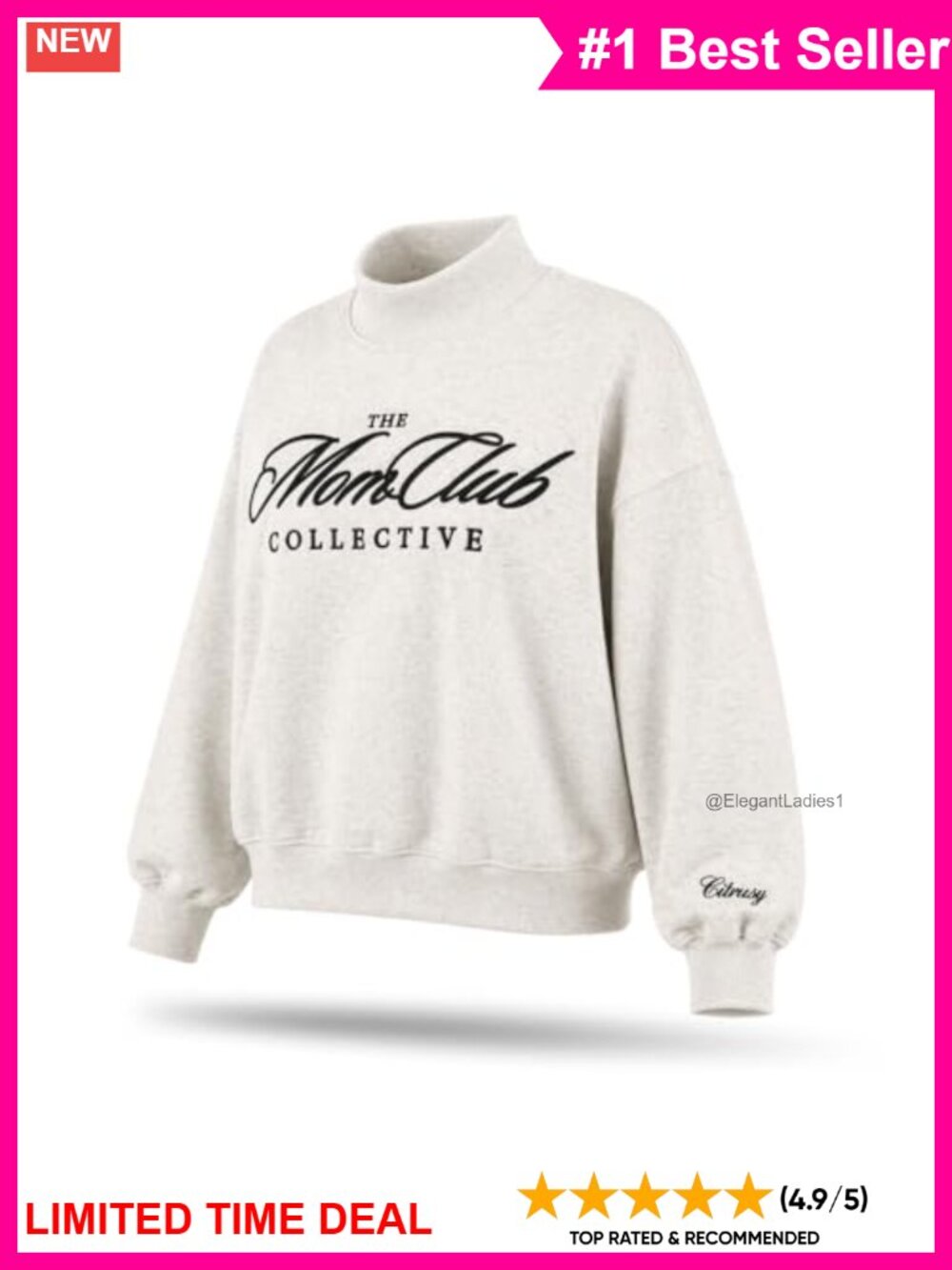 Oversized Mockneck Sweatshirt Turtleneck Pullover Mom Casual Cozy Sweater